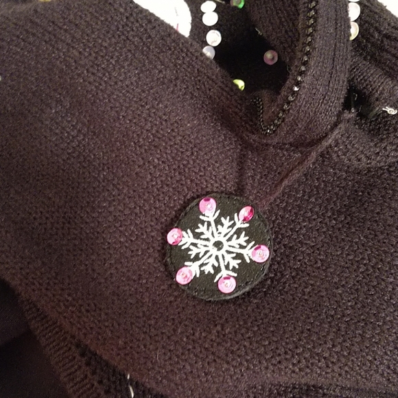 Black Carly St. Claire Christmas Sweater sz MP - Picture 7 of 7